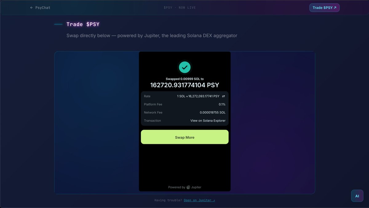 MotusDAO's tweet photo. UPDATE: You can now buy and sell $PSY directly from our platform 🔧 

https://t.co/SxGxREZlXh 

Read the whitepaper. 
Understand what we're building. 
Trade — all in one place.  
No need to leave the app. 
Jupiter swap embedded directly in PsyChat.  

CA: rHX3T6NEUEEJCiYdsis4w8skE8kL2nkD9tHiS6mcyai  

@CyreneAI @CyreneAIFlows @solana #DeSci #MentalHealth #Solana