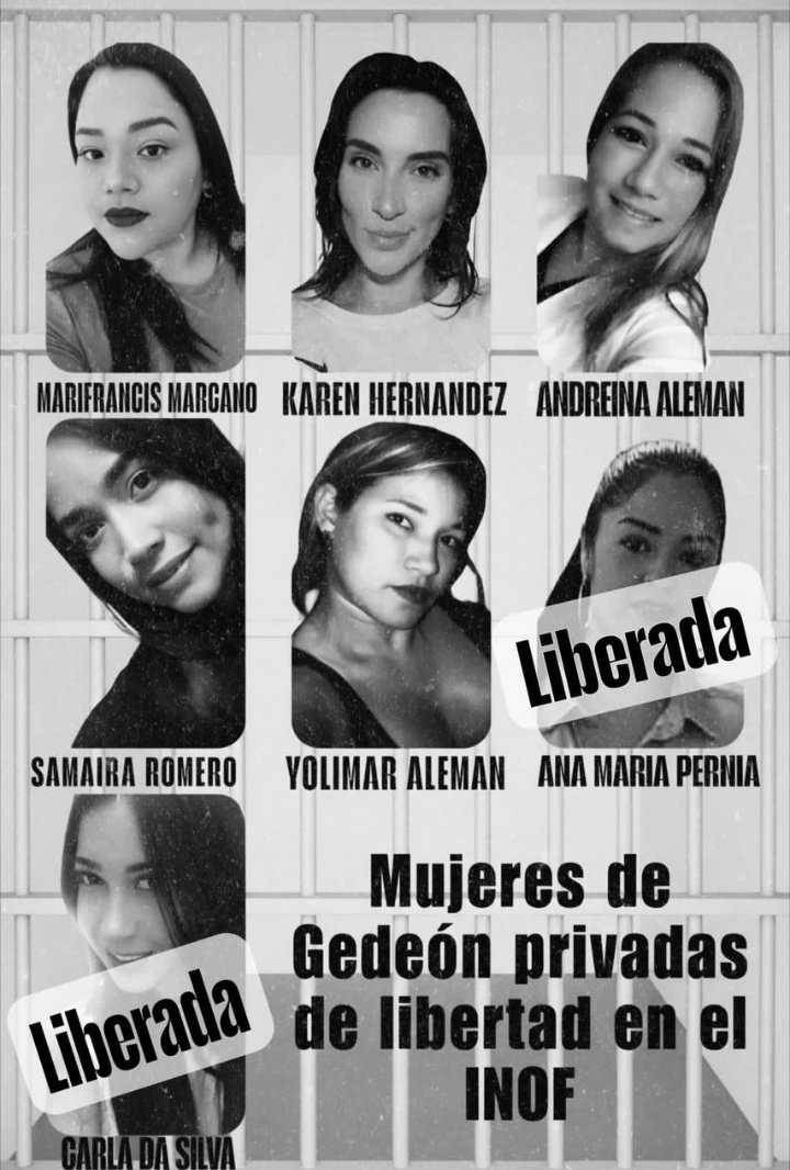 TAMARA_SUJU's tweet photo. #VenezuelaLibre 

Ellas son las presas políticas que continúan encarceladas por el caso Gedeón. 

* Marifrancis Marcano 
* Karen Hernández 
* Andreina Alemán
* Samaira Romero
* Yolimar Alemán
#LibertadParaTodosLosPresosPoliticos https://t.co/JsWsnxNsxM