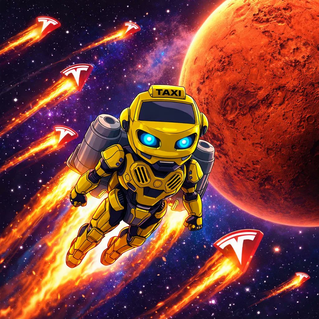 When Tesla Robotaxi hits Mars before your Uber and Tesla takes the shape of the stars 🚀

$TAXI 🚀🚀

#MemeCoinSeason #memecoin1000x #Robotaxi