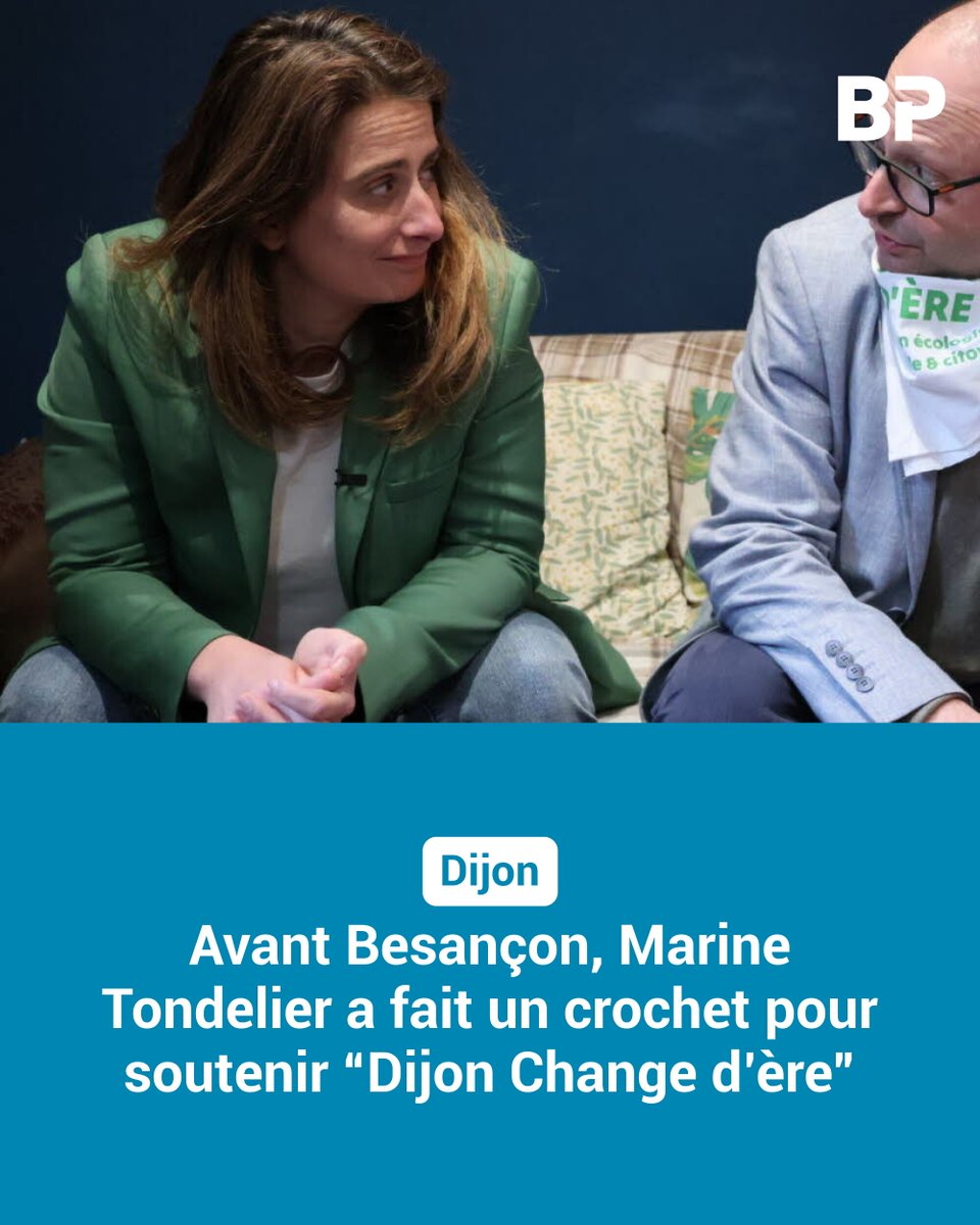 Ce mardi, avant d’assister au meeting de la maire sortante, Anne Vignot, à Besançon, la numéro 1 des Verts, Marine Tondelier faisait un stop par Dijon pour venir soutenir la liste Dijon Change d’ère (Les Écologistes, L’Après, Génération. s, PC).
➡️ l.bienpublic.com/WI1