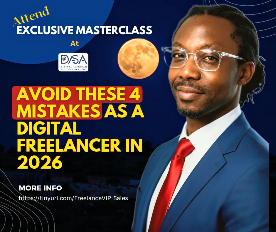 DASA_88's tweet photo. Fuel-scarcity traffic, NEPA took light, but Tunde still delivered late — and lost the client. 😩  

Join our *Exclusive Freelance Masterclass*: 

Dodge 4 deadly mistakes Digital freelancers in Nigerians make. 

33 seats. 

Secure yours — win consistently. https://t.co/VdSmlfvhNU