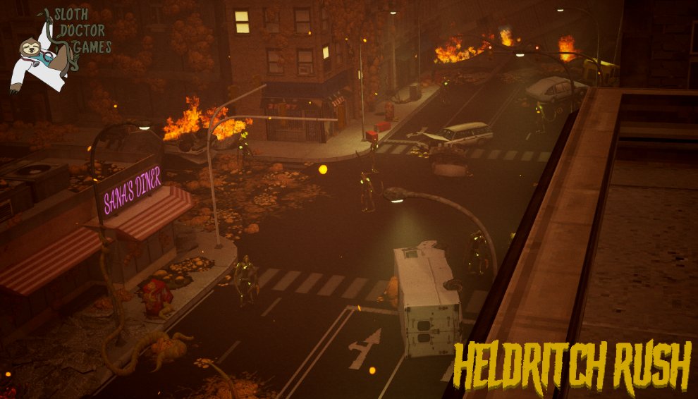 Wisdom Wednesday #1

What is Heldritch Rush?

An isometric rail shooter with 90s attitude and retro-future vibes.

Play as Teddy, battling eldritch horrors in the ruins of New Peak City.

Join our Discord to learn more!
discord.gg/Dusmmpy6jh

#IndieDev #GameDev #HeldritchRush