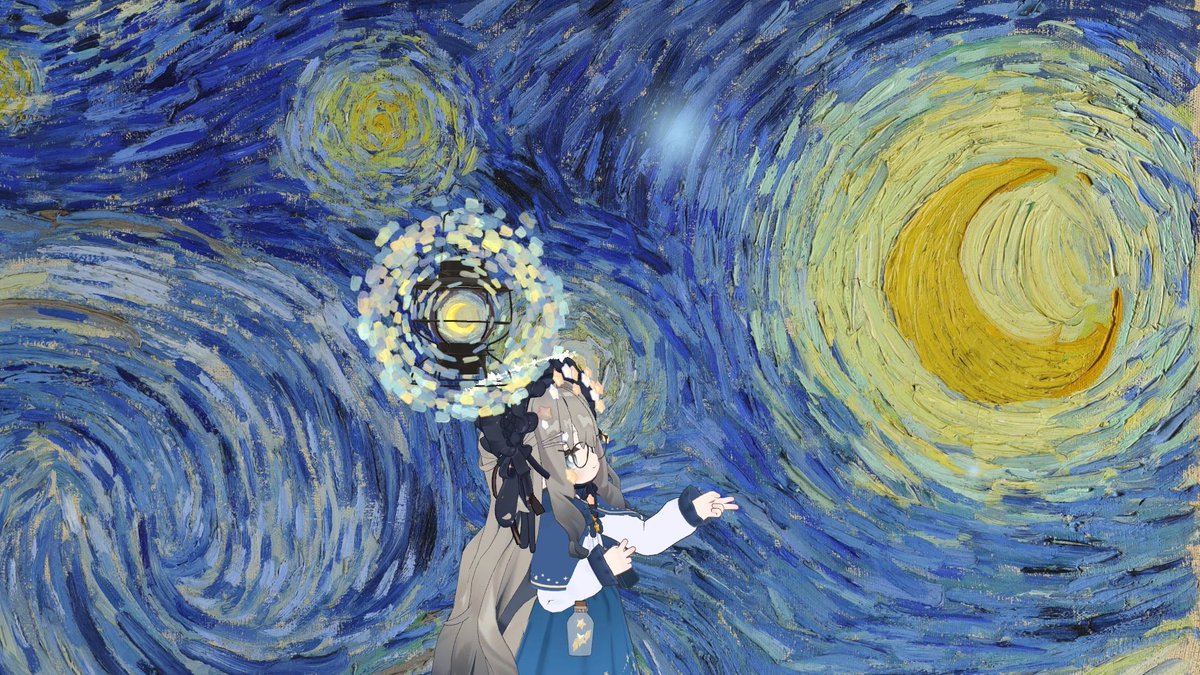 UHQTPN's tweet photo. 絵画モチーフ改変
「星月夜」ゴッホ
すてきな星月夜カンテラを買ったのでゴッホの星月夜をモチーフにした改変を作ったよ。 https://t.co/QzawFWg7AM