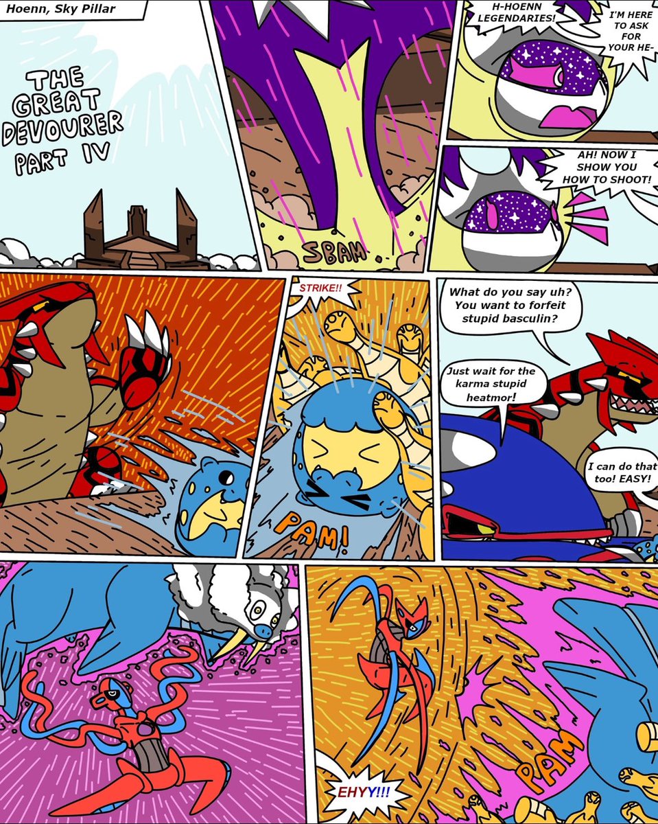 Paulbagnot's tweet photo. FINAL PART OF THE SECOND OVA, #Thegreatdevourer(1/5) good read ^^
#Pokemon #PokemonLegendsZA #pokemonfanart #Pokemon30thAnniversary #pokemonau #pokemonfanfic #lunala #zeraora #kartana #Guzzlord #Ultrabeasts #pokemonusum #pokemonart #kartana #shiftry #sceptile #torterra https://t.co/qjX74Kxors