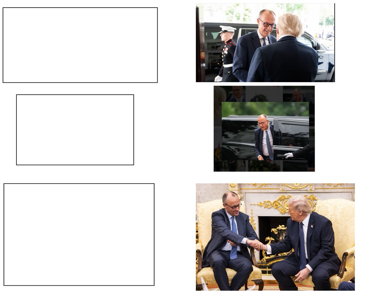 Po prawej fotki Merza, który od zaledwie 10 miesięcy jest kanclerzem, a już odbył 3 wizyty w USA i spotkał się z Trumpem

Po lewej fotki wizyt w USA Tuska, który od prawie 2,5 roku jest płemiełem TenKraju

👇