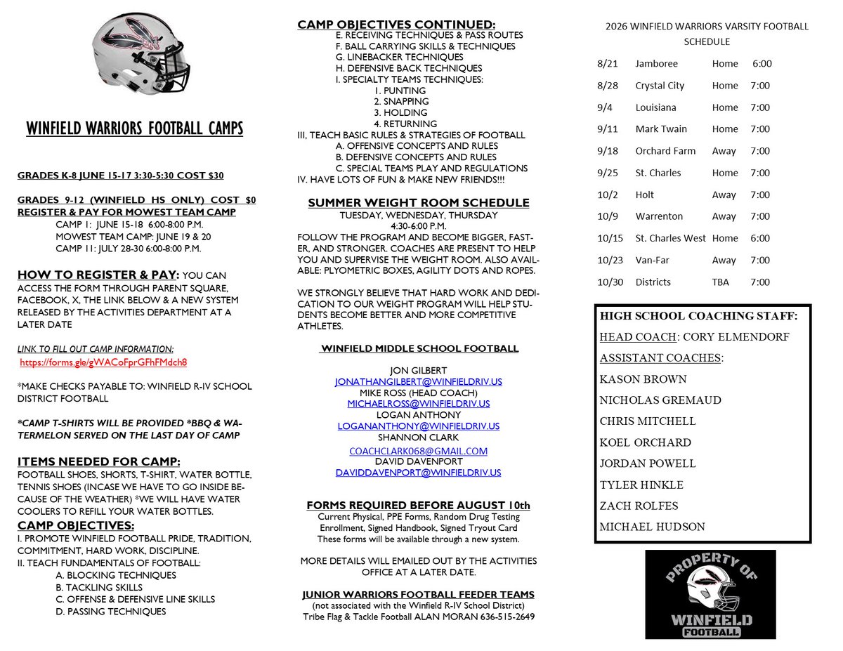 Winfield Football tweet media