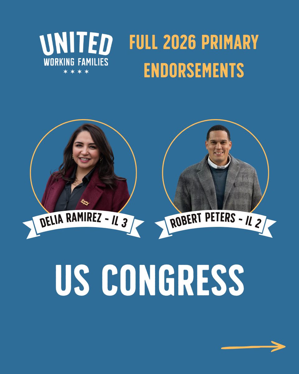 UWFIllinois's tweet photo. UWF is excited to share our full endorsements for the 2026 primaries. 

We need progressive champions who are committed to defending our communities and our democracy, protecting programs working people need to thrive, building people power, and governing for the many. https://t.co/oAWxbU5tx8