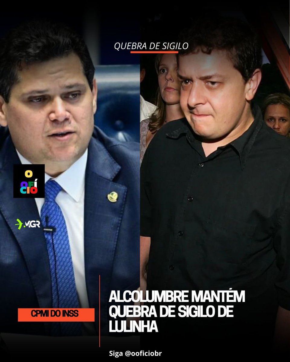 Almondesdos's tweet photo. O presidente do Senado, Davi Alcolumbre (União Brasil-AP), manteve nesta terça-feira (03) a votação da quebra de sigilo bancário de Fábio Luís da Silva, filho do presidente Luiz Inácio Lula da Silva (PT).
+ https://t.co/r8c5ay23pO