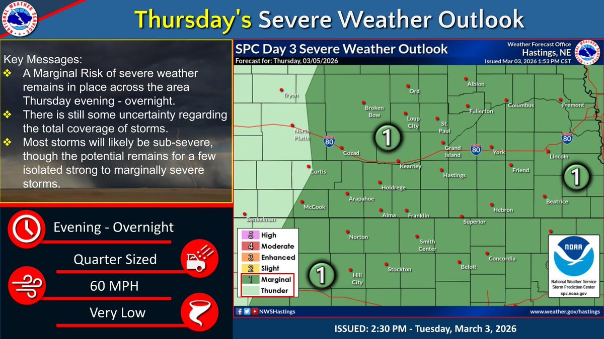 A Marginal Risk of severe weather remains Thursday for the potential ...