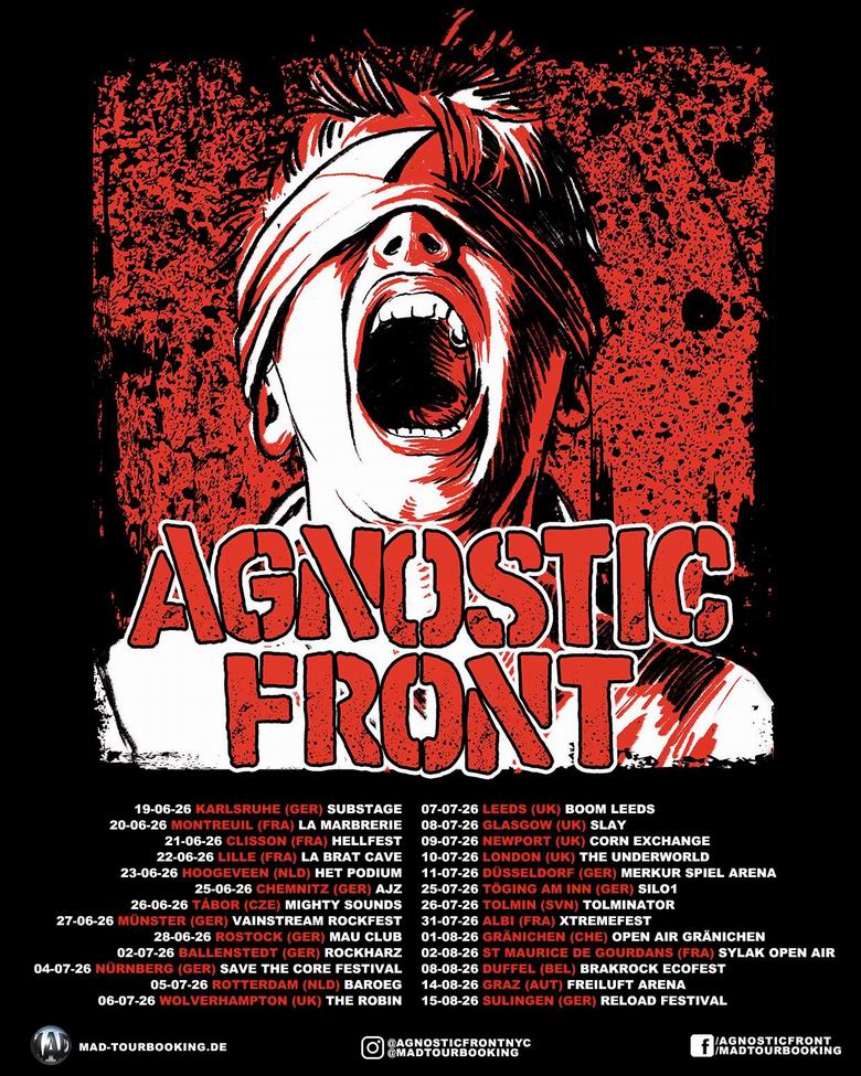 Agnostic Front anuncian todas las fechas de su Europe Summer Tour 2026 - rockcircus.net/agnostic-front…
