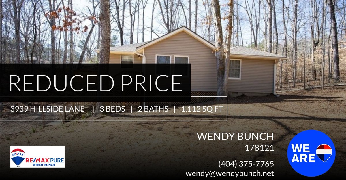 WendyBunch's tweet image. 📍 Reduced Price 📍 This recently reduced home at 3939 Hillside Lane in Douglasville won't last long, so, don't wait to set up a showing! Reach out here or at (404) 375-7765 for more information!

#wendybunch #wendybunchteam #remax... homeforsale.at/3939_HILLSIDE_…