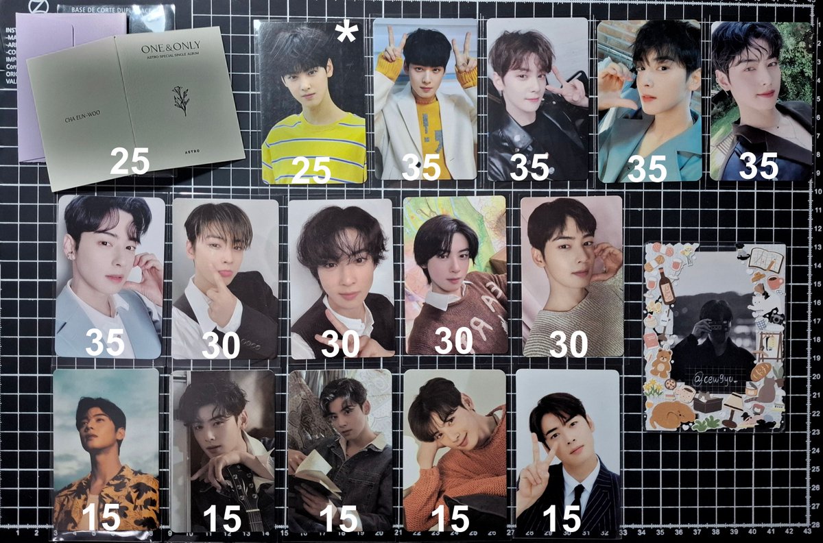VENDA/VENDO EUNWOO ASTRO

regulares astro e entity, season's greetings, the photobook e trading cards  

valores na imagem + frete (por mini envios)   

mais fotos e vídeos na dm  
feedbacks positivos no ig @/cew9yu_ 🤍