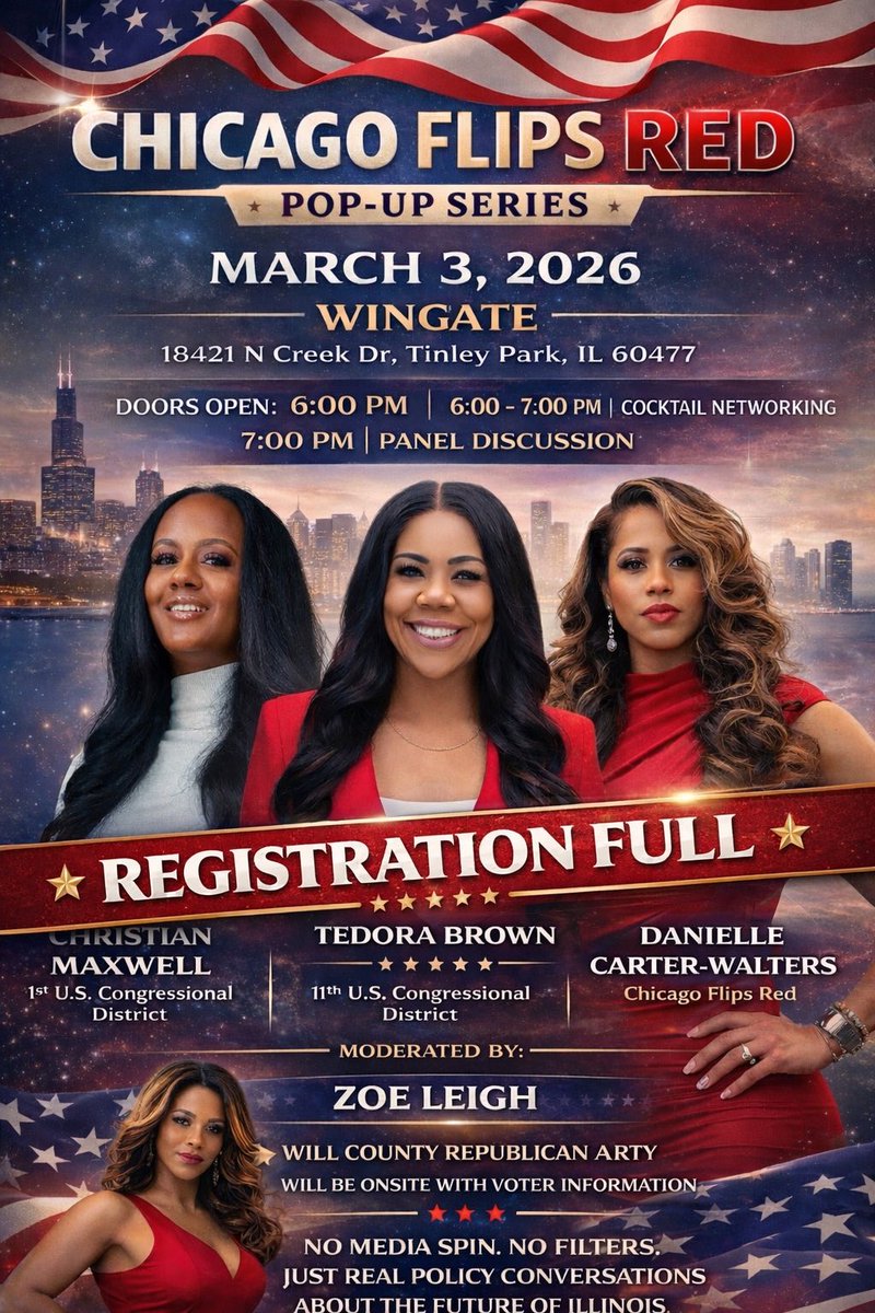 FlipChicagoRed's tweet photo. Hey Tinley Park!!
Chicago Flips Red Pop Up Series starts today
Today! March 3,2026
Doors open at 6pm
We can’t wait to see you !
https://t.co/0seNCxJQWP
#ChicagoFlipsRed
#Popupseries https://t.co/NyvtkXZgZJ
