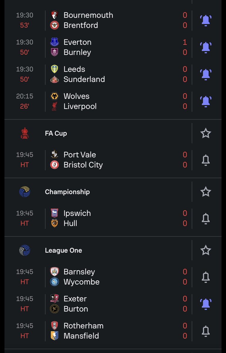 ieuan55's tweet photo. Can no team in England be arsed to play tonight ?? https://t.co/vnQn0jFwtN