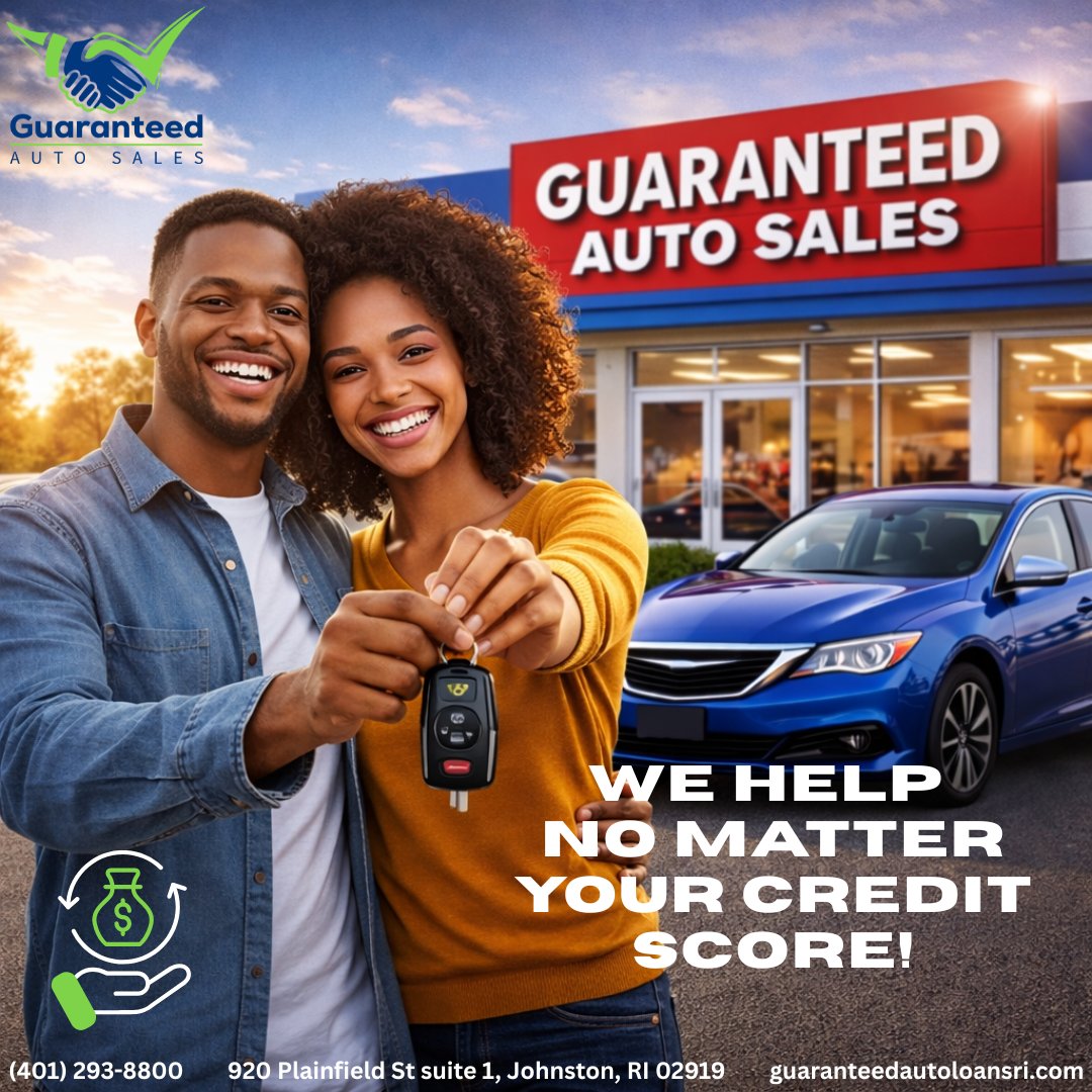 guaranteedri's tweet image. Drive away happy—your next ride is waiting! 🚗✨
No matter your credit score, we’re here to help you get approved and on the road today.
#GuaranteedAutoSales #DriveToday #CarDeals #AutoFinancing #BadCreditNoProblem #CarShopping #NewRide #RhodeIslandCars #EasyApproval #CarBuyers