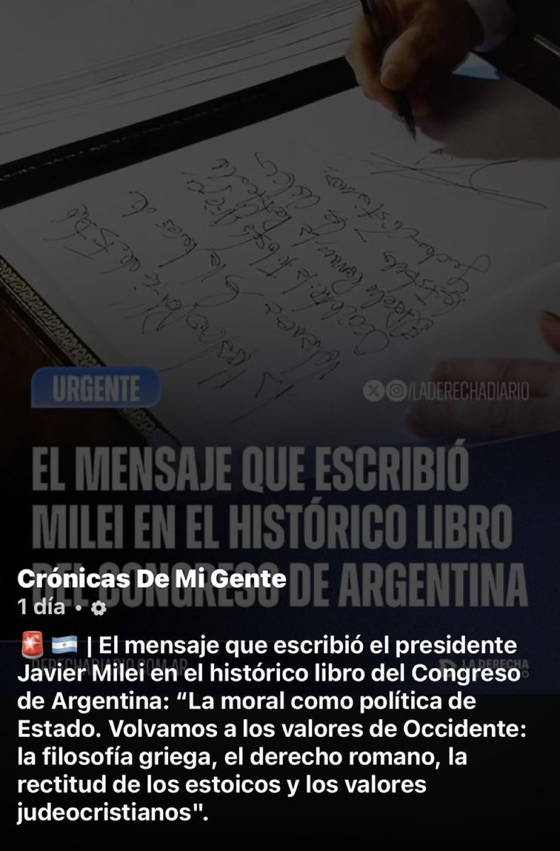 Un mensaje de <a href="/JMilei/">Javier Milei</a> concreto y rotundo.

Perfecto.