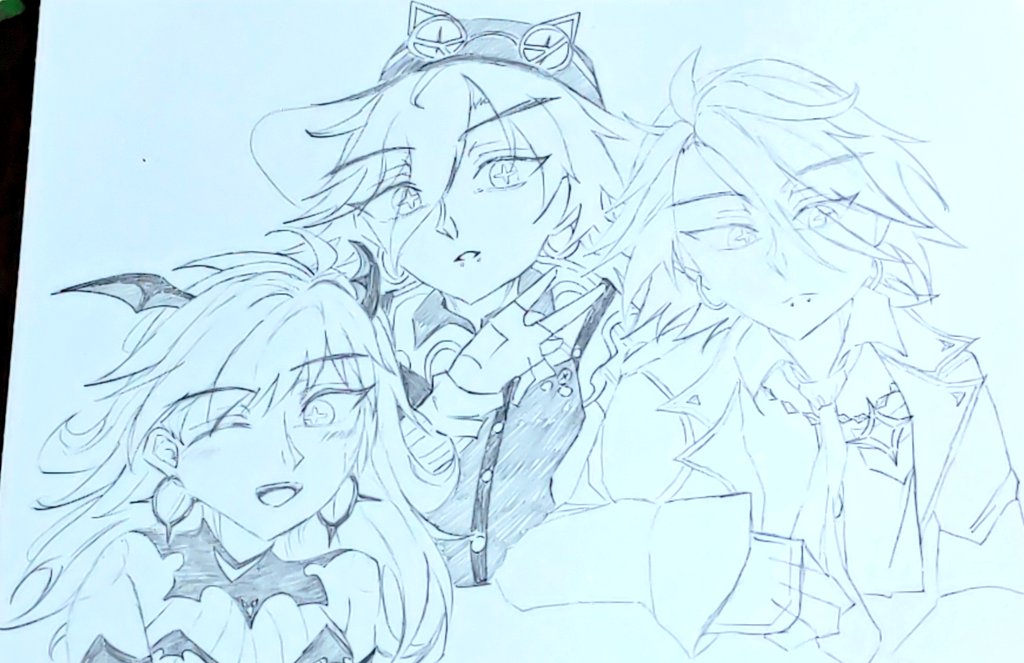 #FortniteArt  #深夜のお絵描き
3ジョニ♪
スカーレット居なくて可哀想だったから急遽描いた！🎨✍💕
やっぱ3人よね！( *¯ ꒳¯*)✨️✨️✨️