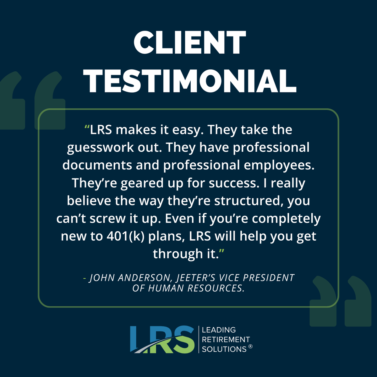 leadrsolutions's tweet photo. If you are new to offering a 401(k), LRS will guide you from the very beginning with clear direction, dependable support, and exceptional service, helping you give your employees the benefits they deserve.

https://t.co/2WWEPp3s3T

https://t.co/Ir0t3QHOAr https://t.co/ckxo19xXis