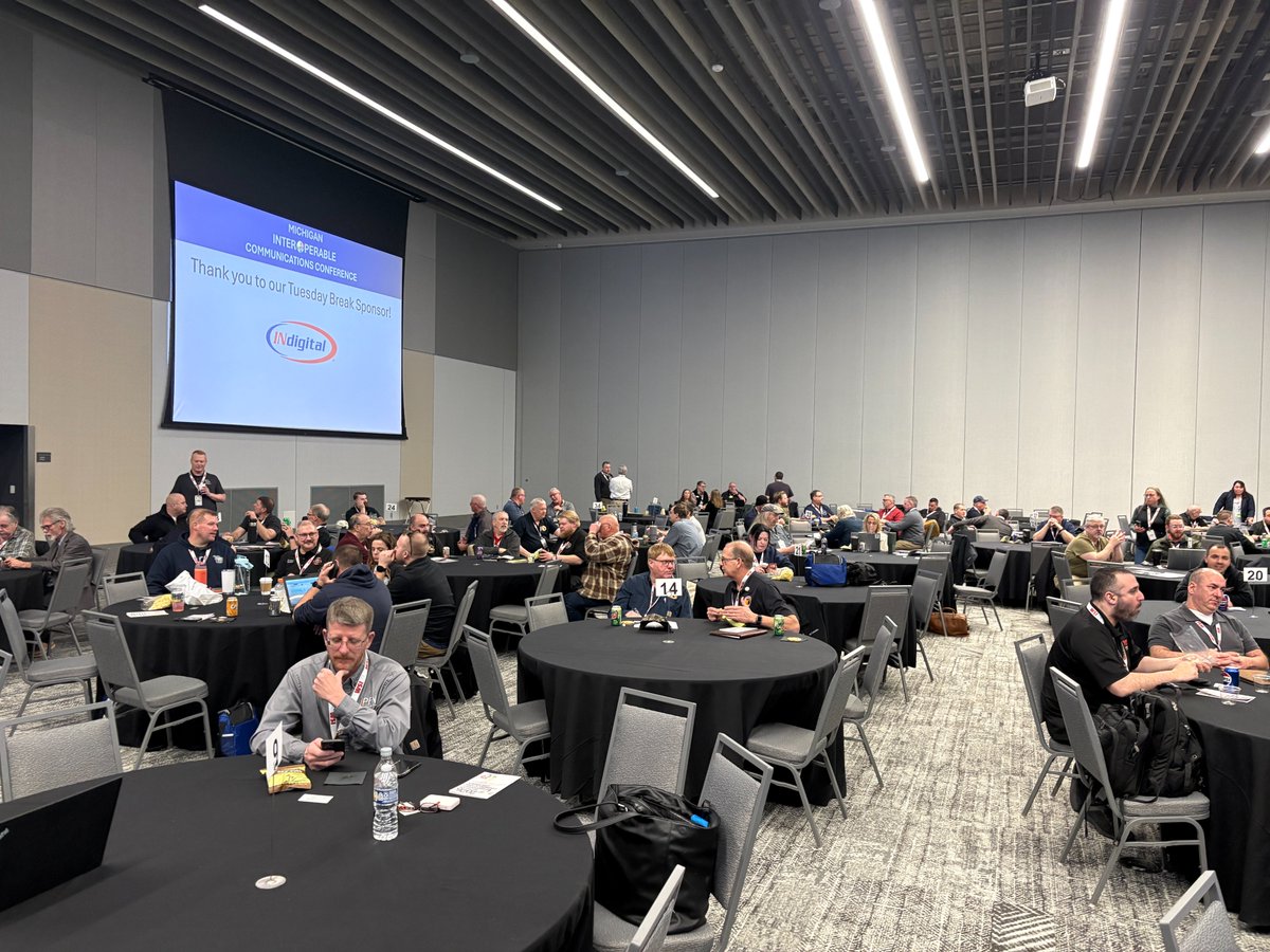MichEMHS's tweet photo. 📡 The 2026 Michigan Interoperable Communications Conference is officially underway in Muskegon!

Captain Sweeney, the deputy state director of Emergency Management and commander of EMHSD, opened the event, emphasizing collaboration and strong interoperable communications across public safety.
@MichStatePolice #MIInterop2026 #PublicSafety
