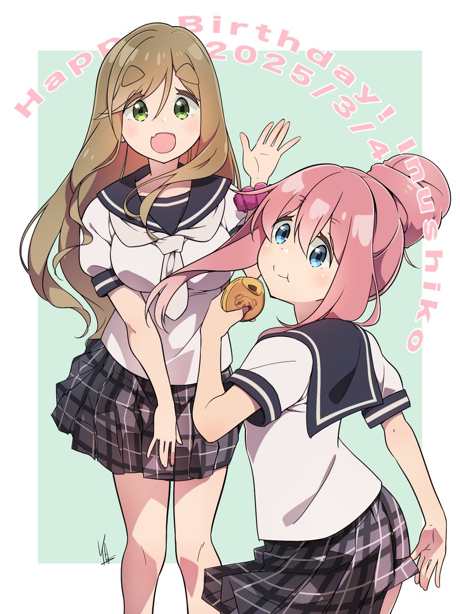 犬山あおい ,各務原なでしこ 「いぬしこ過去絵 #各務原なでしこ生誕祭2026 #犬山あおい生誕祭2026 #ゆ」|yasのイラスト