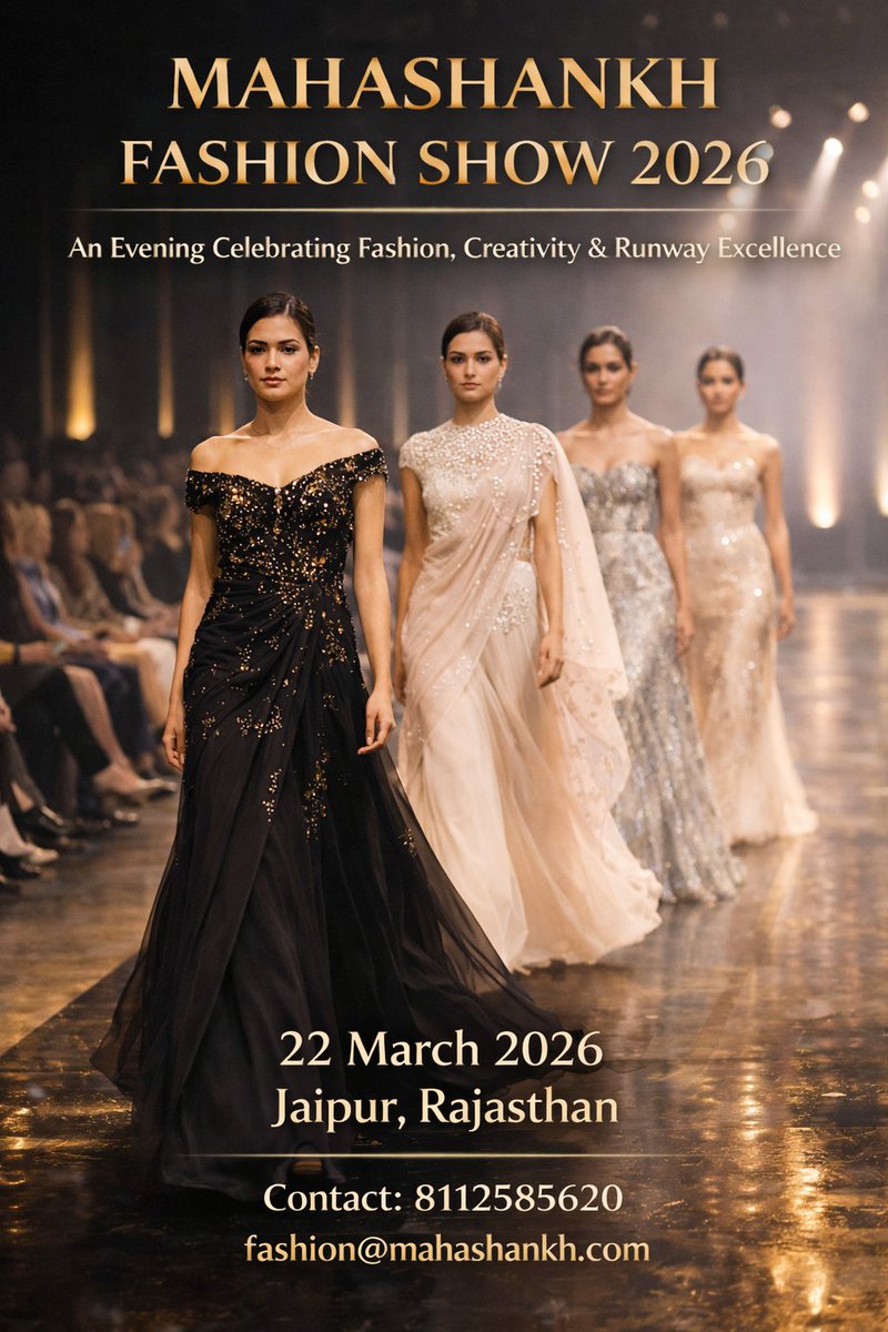 MahashankhFash's tweet photo. Event Highlights

👗 100+ Professional Models

🎨 50+ Renowned &amp; Emerging Designers

👑 Celebrity Guests &amp; VIP Personalities

🎤 Live Performances by Singers

🎧 Grand DJ Night &amp; After-Party

📸 Press Media Coverage &amp; Influencer Presence

🎥 High-End Production &amp; Runway Setup https://t.co/kiF5hfaPVo