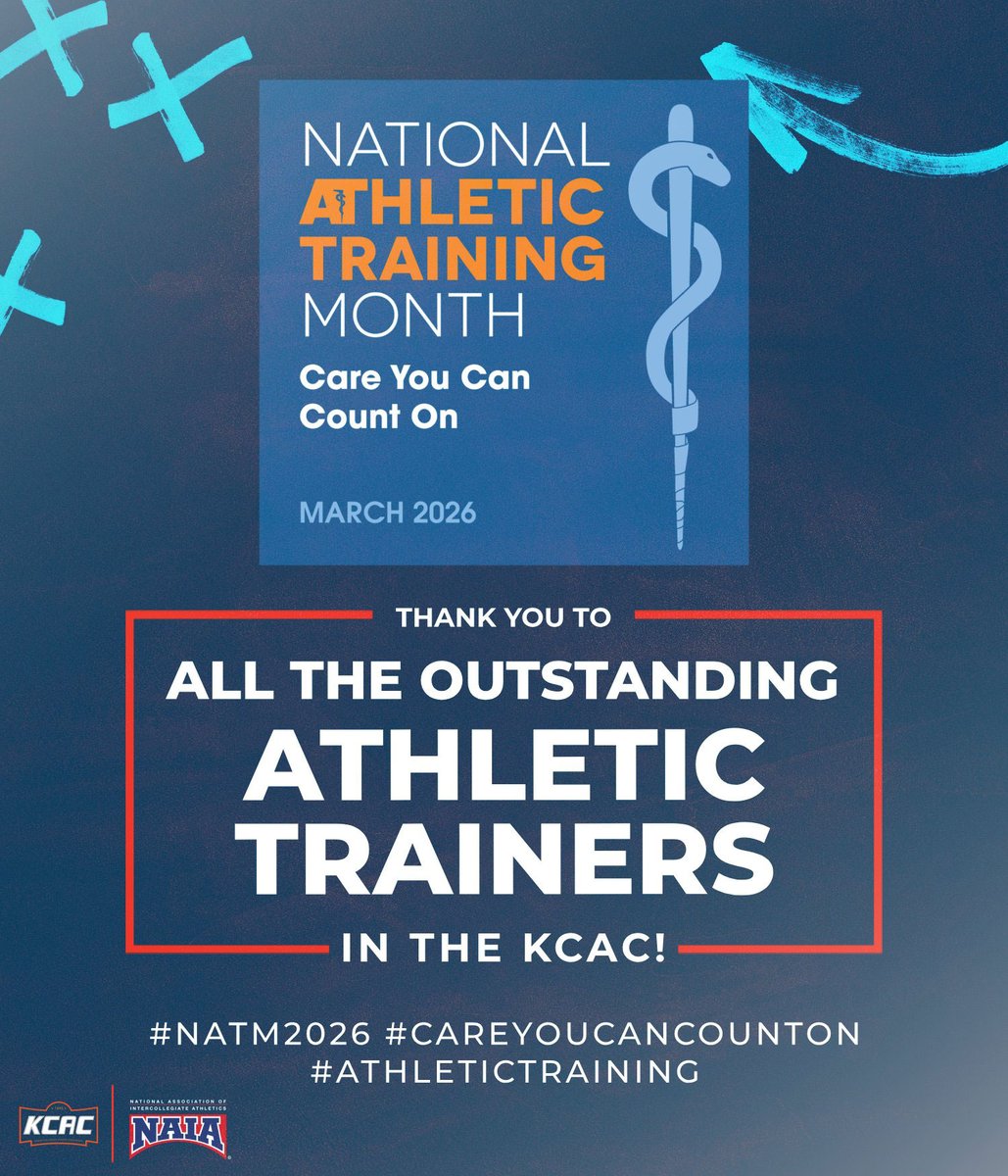 March is National Athletic Training Month, and we here at the KCAC conference office would like to acknowledge all of the outstanding athletic trainers in our conference! #NATM2026 #CareYouCanCountOn #AthleticTraining

Thank you to all of our athletic trainers for the work you do
