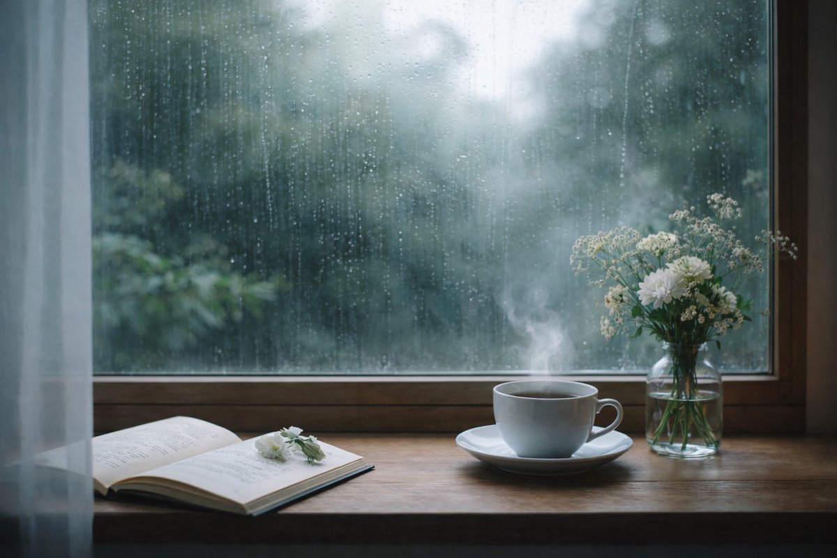 Good morning ☕️
Rainy Wednesday.
Still, there is light beyond the clouds.
May your day be gentle and calm🌿

おはようございます☕️
雨の水曜日。
それでも、雲の向こうには光があります。

どうぞ穏やかな一日を🌿