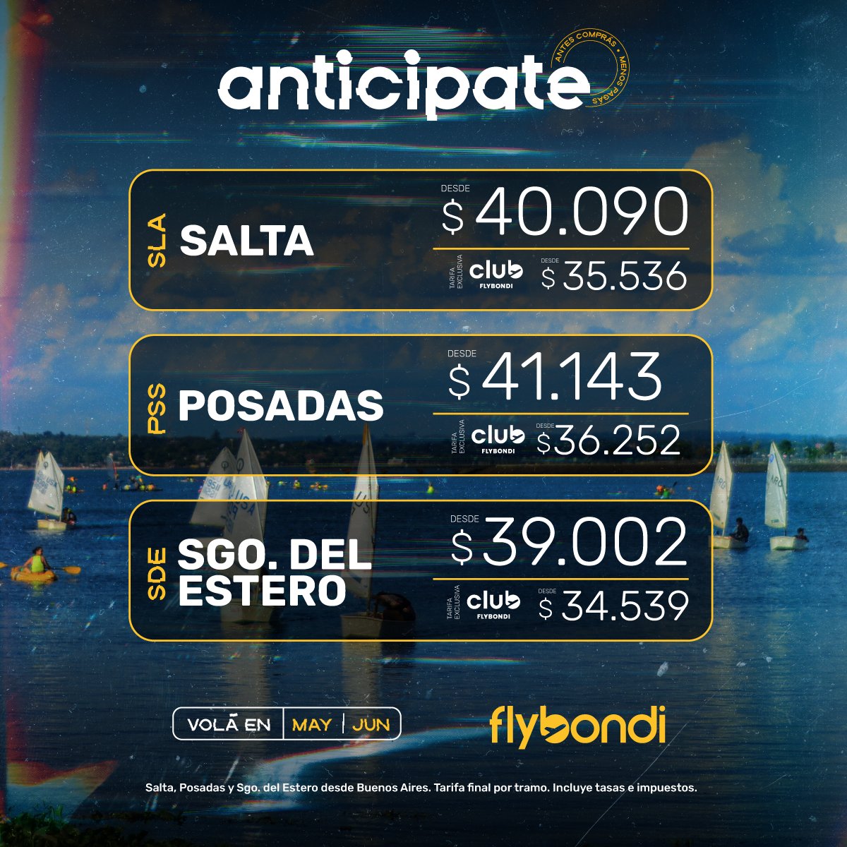 flybondioficial's tweet image. #FlyTip: Los que compran con anticipación, vuelan ultra barato ✈️😱

Hacé click acá👉🏻 bit.ly/42HzRNl y sacá ahora tu pasaje 😉

#Flybondi #LaLibertadDeVolar