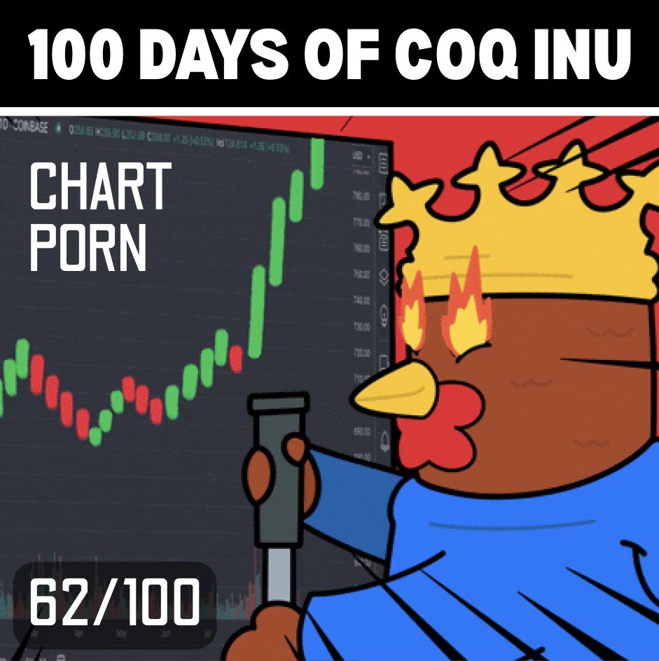 100 DAYS OF $COQ 🐓

DAY 62: CHART PORN 😈

$COQ is PUMPING! 🚀

Up 40% on the daily. $COQAI too.

- $COQ up 76% since 2/19
- $COQAI up 127% since then

Post some $COQ chart porn. Comment or make your own post. Let's put some eyes back on <a href="/coqinu/">Coq Inu 🐓</a>!

#RUNITBOK #COQINU #AVAX 🔺