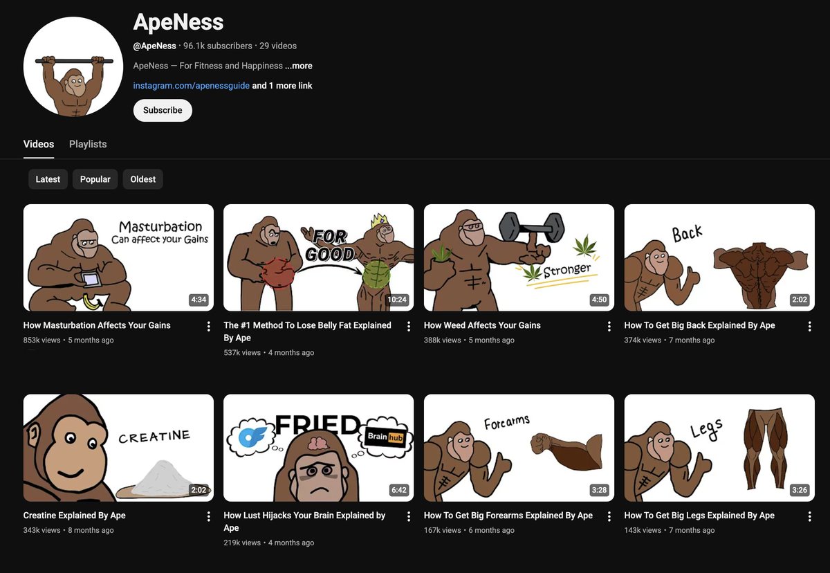 PhedEU's tweet photo. If you are new to YouTube, the easiest path to $5K/month is to likely go all in on a whop community

> pick a niche that people want to improve in (chess, trading, fitness etc)
> start a very low ticket paid community around it ($8-29/month)

you have 2 options:

- either use AI to create the content yourself (can also join the best performing communities on whop to see what they offer)
- become an affiliate for a proven community and get 30-50% on each sale, without having to fulfill yourself

> attach the link in every single video, including pinned comments

this channel for example could easily do a 30 day "transform your body" community and triple his ad revenue

many such cases - and also a bulletproof model in case youtube decides to demonetize you rightfully or not