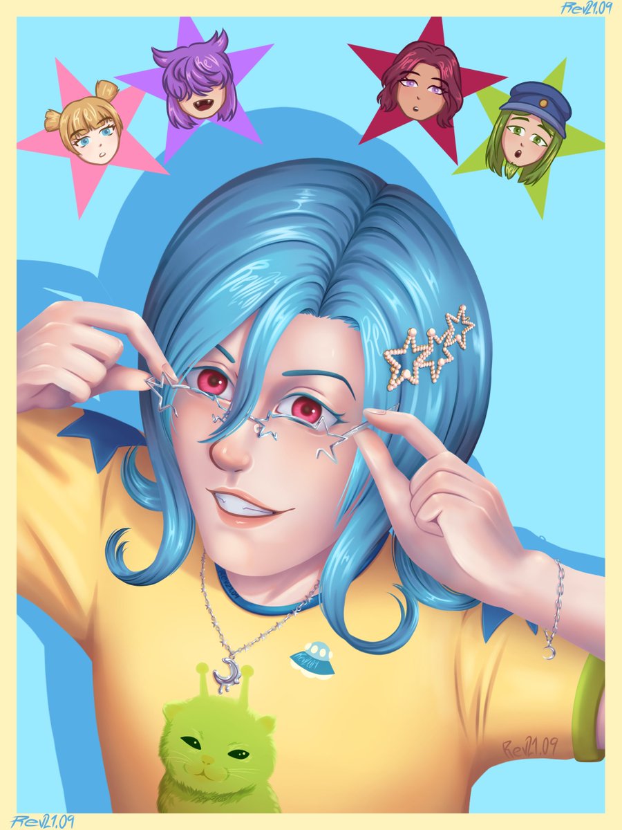 Seito tiene nuevos accesorios 🌜⭐️

Tardé media hora buscando los lentes pero lo logré 😜 y además aprovechando le dibujé mi horquilla ✨️.
🌜
#chinchikurin #私の可愛さを思い知れ #ちんちくりん #ファニーペッツ #FunnyPetsAnime #digitalart #fanart #ArtistOnTwitter #dibujodigital