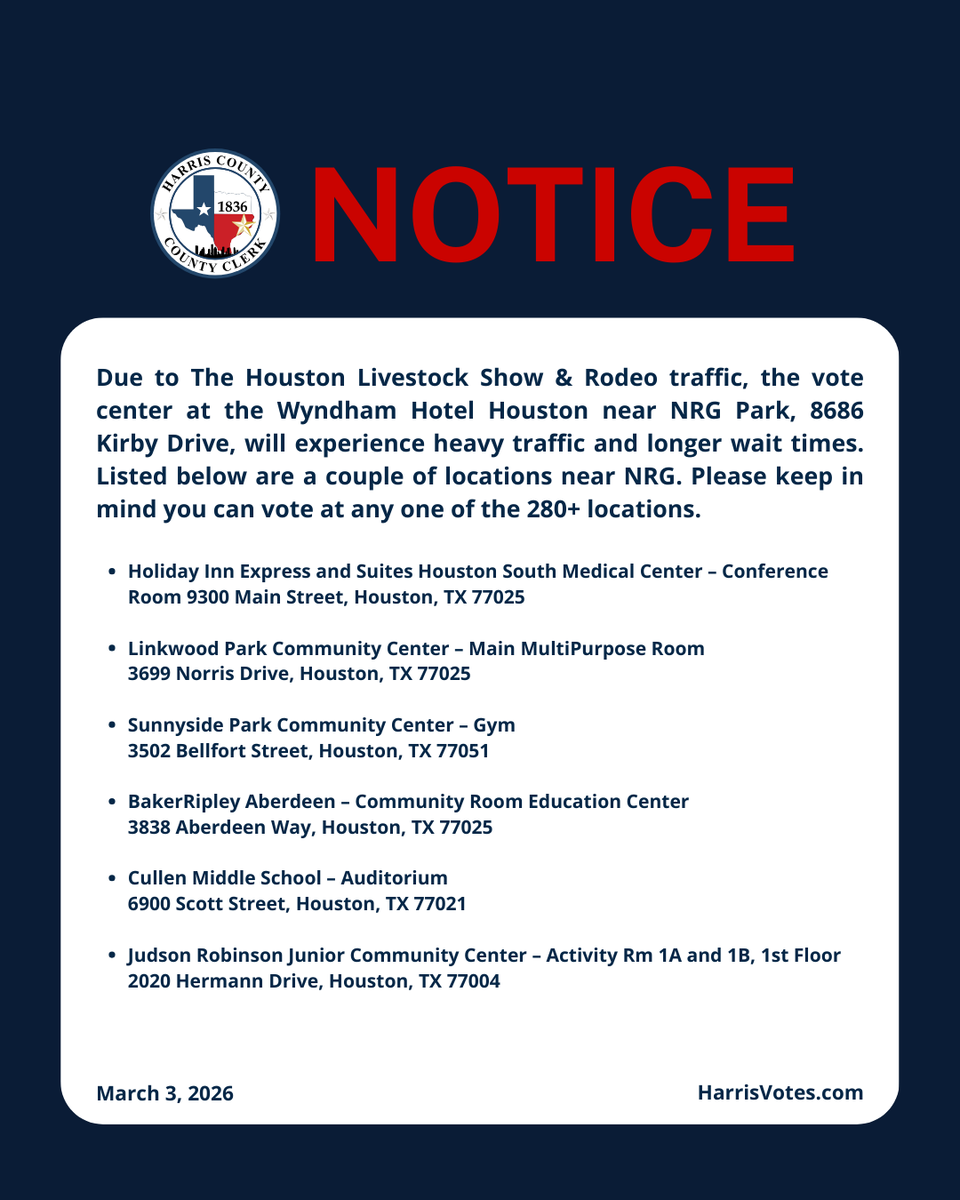 Harris County Elections Department tweet media