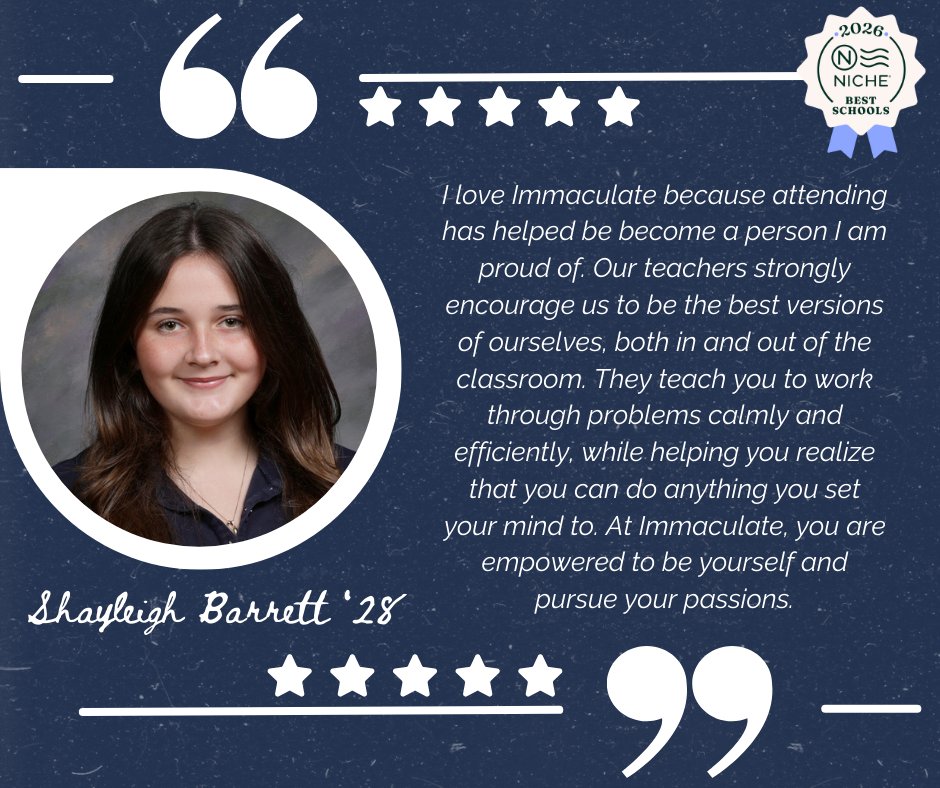 Ihsmustangs's tweet image. Becoming your best self isn’t accidental! At Immaculate, we foster confidence &amp;amp; character in every student. Our teachers empower you to solve problems &amp;amp; chase your passions.  #EmpowerYourFuture