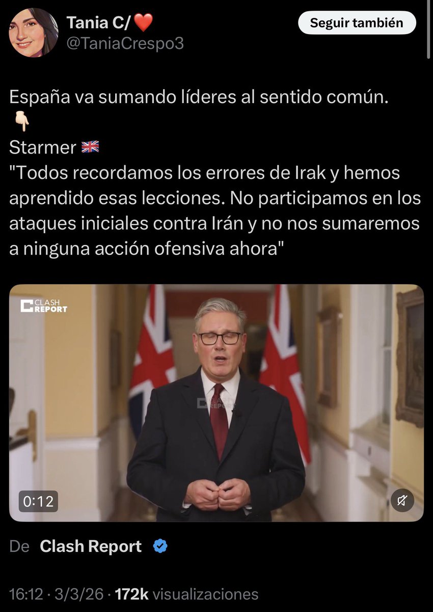 Macron y Starmer no se han posicionado claramente hasta que la declaración de Sánchez ha dado la vuelta al mundo.

Me descojono de la foto de las Azores

...hace tiempo no me sentía tan orgulloso simplemente por ser español.
