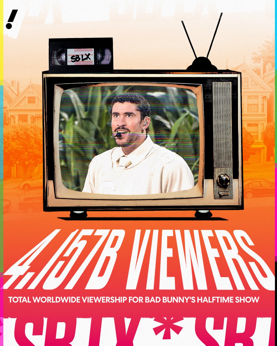 Bad Bunny’s Super Bowl LX halftime performance is officially the most-watched ever 🎤🏈

(via <a href="/RocNation/">Roc Nation</a>)