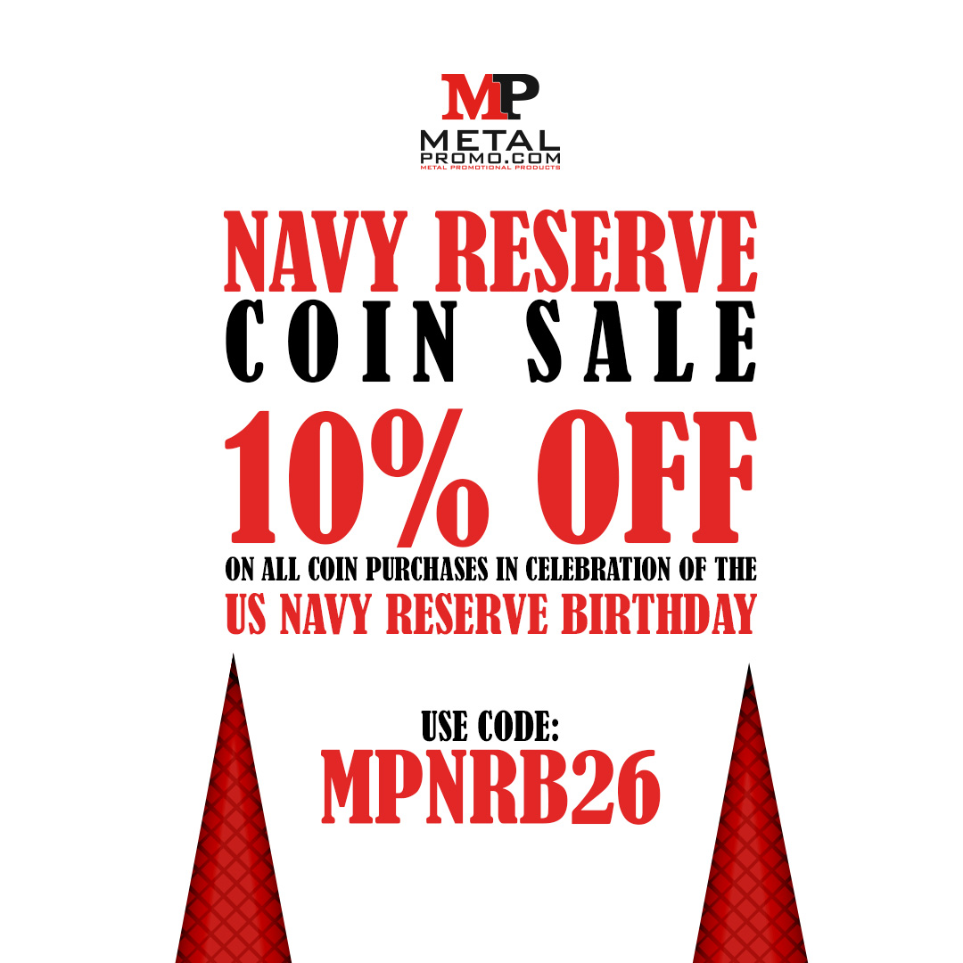 MetalPromo's tweet photo. We're honoring the US Navy Reserve Birthday this March! ⚓

Enjoy 10% off all custom coin orders for your unit, department, or corporate team. Let us help you craft a meaningful token of appreciation. Use code MPNRB26 at checkout! Offer valid March 1-31, 2026. https://t.co/vfwLhCqY0Q

#MetalPromo #CustomCoins #ChallengeCoins #NavyReserve #MilitaryAppreciation #CorporateGifts