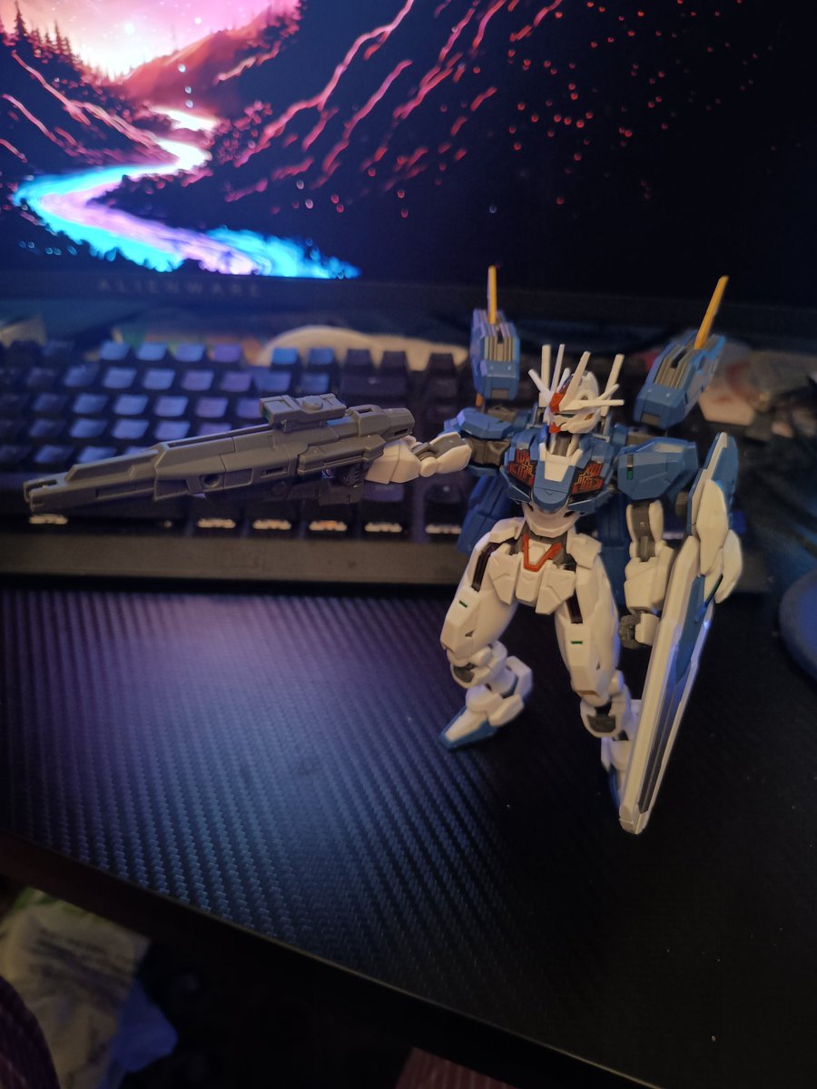 StarlightSophi3's tweet image. I'm on a roll with building #Gunpla kits 😛 I finished the HG XVX-016RN Gundam Aerial Rebuild the other day! The big gun mode looks especially good 😛