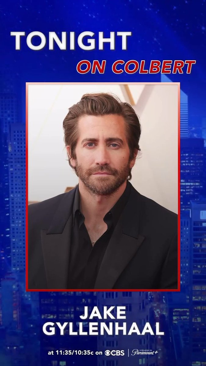 SilviaMJakeGy's tweet photo. #jakegyllenhaal #colbertlateshow https://t.co/rwMuuc2g94