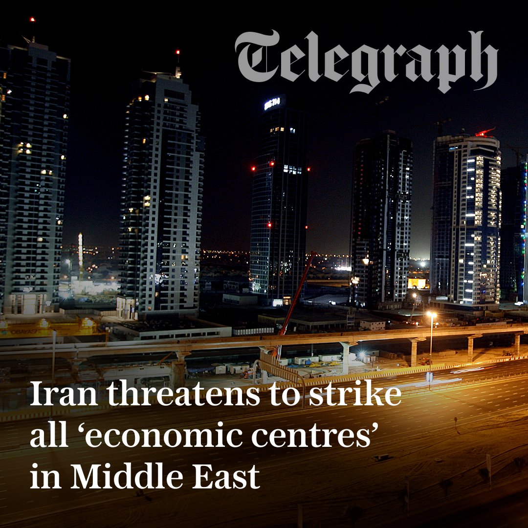 🔴 Iran has threatened to attack all “economic centres” in the Middle East if US-Israeli strikes continue

Read the latest updates below 🖇️
telegraph.co.uk/world-news/202…