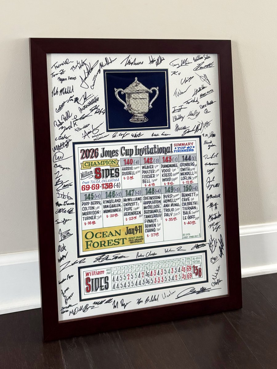 caseyjonesgolf's tweet photo. I’m proud to collaborate with the @jonescupinvitational team to create this award every year. Congrats William Sides! https://t.co/Gkthf6MKo5