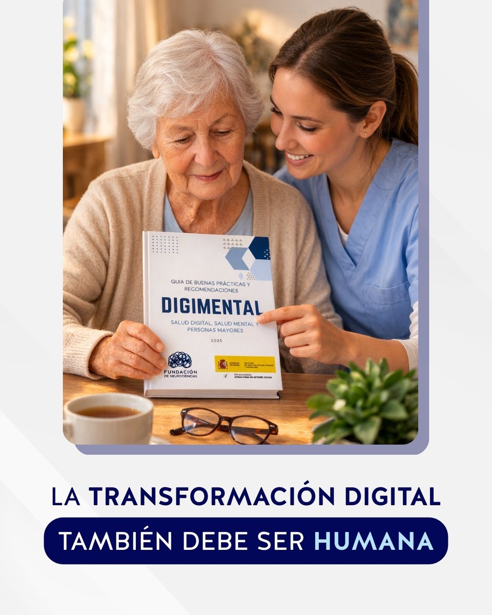 fneurociencias's tweet image. La transformación digital también debe ser humana💙

Porque la salud digital solo funciona cuando mejora la autonomía, reduce la soledad y pone el bienestar por delante de la herramienta.

📖 Descarga la guía aquí:
fneurociencias.org/accion-sociosa…

#DigiMental #SaludDigital #Salud