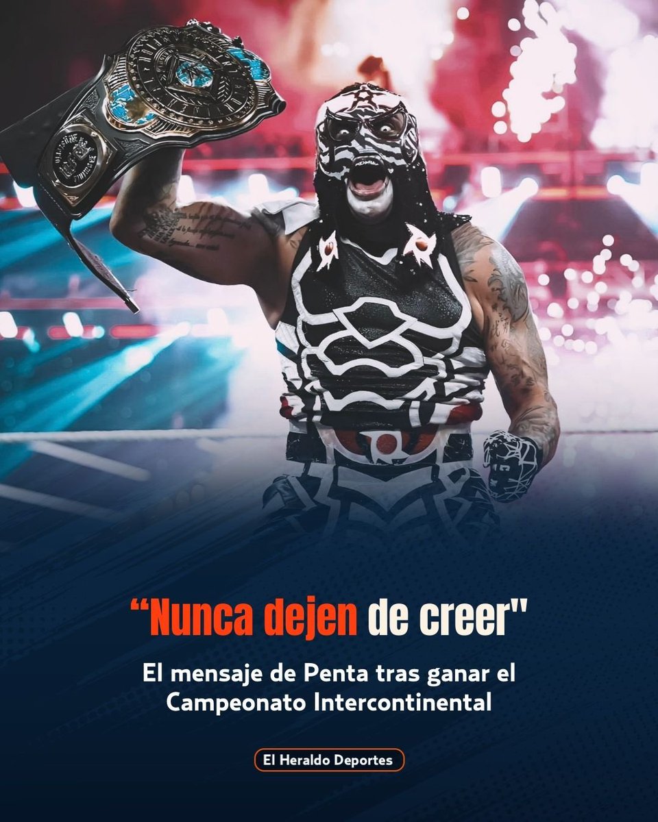 Penta Zero Miedo se coronó nuevo Campeón Intercontinental de la WWE tras derrotar a Dominik Mysterio en Monday Night RAW en Indianápolis, conquistando así su primer título individual en la empresa desde que llegó en enero de 2025. 🏆🔥 

“La lucha libre es como la vida misma… no