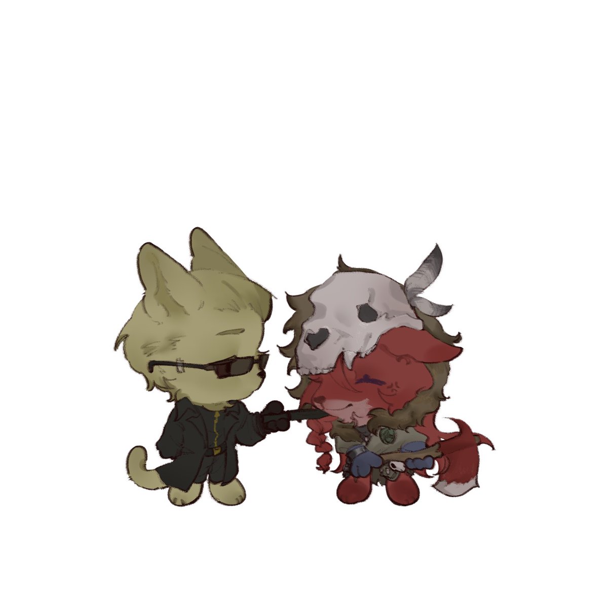 W3sRu1_'s tweet photo. 🐱🦊

#Ocxcanon #AlbertWesker #DeadbyDaylight 
art by 蛇摸. https://t.co/TXSJHWg6HV