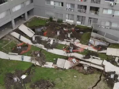En el 2021, Alberto Fernández y Cristina tobillera inauguraron un complejo de viviendas del plan "Procrear". Hoy se derrumbó. No hay absolutamente nada con lo que no hayan robado.