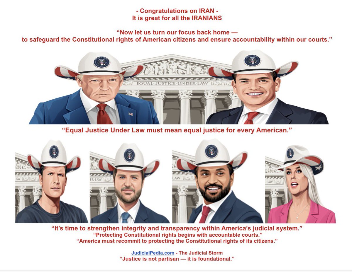 It is now time to bring Justice to the United States of America <a href="/elonmusk/">Elon Musk</a> <a href="/PamBondi/">Pam Bondi</a> <a href="/PeteHegseth/">Pete Hegseth</a> <a href="/SecRubio/">Secretary Marco Rubio</a> <a href="/TrumpWarRoom/">Trump War Room</a> <a href="/JDVance/">JD Vance</a> <a href="/CivilRights/">DOJ Civil Rights Division</a> <a href="/FBIDirectorKash/">FBI Director Kash Patel</a> <a href="/FBIWFO/">FBI Washington Field</a> <a href="/WhiteHouse/">The White House</a>