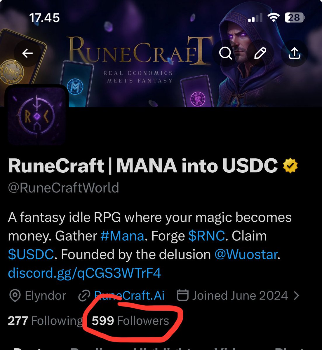 RuneCraft | MANA into USDC tweet media