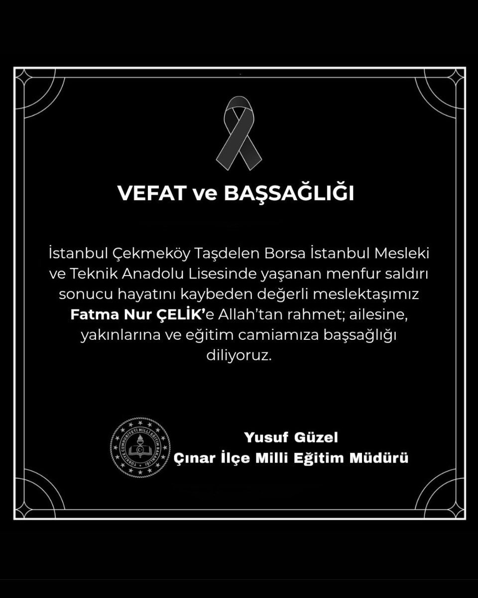 mebcinarmem's tweet photo. Vefat ve Başsağlığı 
@Yusuf__Tekin 
@ysf_gzl_ https://t.co/HKgLWpjFuP