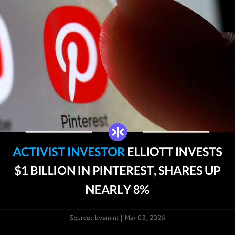 📰 Activist investor Elliott invests $1 billion in Pinterest to support share buybacks. Pinterest stock surges 7.6%. The company approved a new $3.5 billion repurchase program.

Download Fynx App: tinyurl.com/fynx-app-ps

 #Elliott #Pinterest #Investment #Buyback