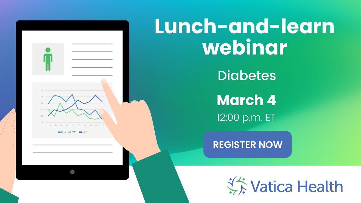 VaticaHealth's tweet photo. Last chance to register for our March lunch-and-learn webinar on coding and documentation for diabetes: https://t.co/WnJnN9e1Td https://t.co/7fzjjO3yTd