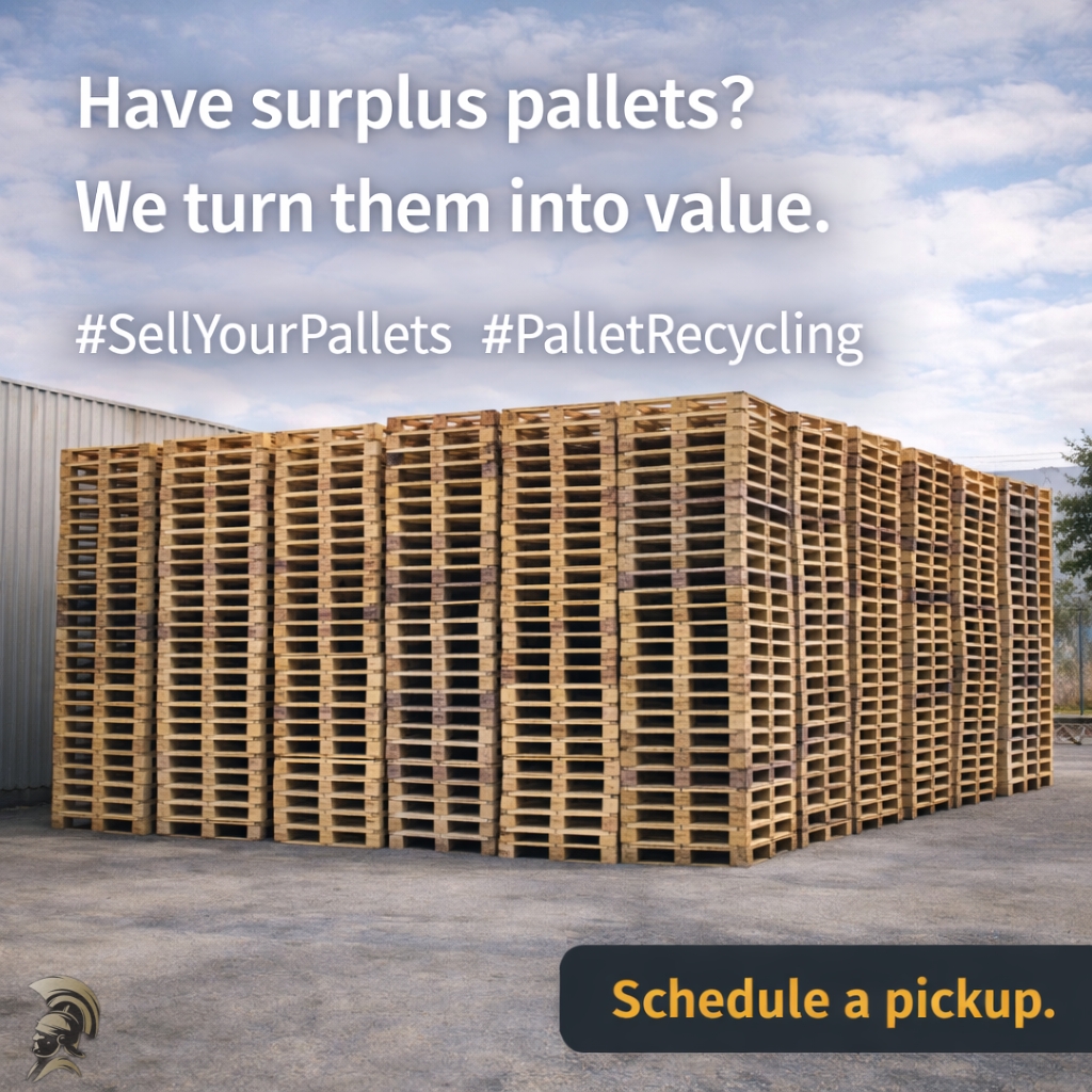 PalletJunction's tweet photo. Have surplus pallets? We turn them into value. #SellYourPallets #PalletRecycling #ForYouPage #fyp https://t.co/X4Ui74XNMu
